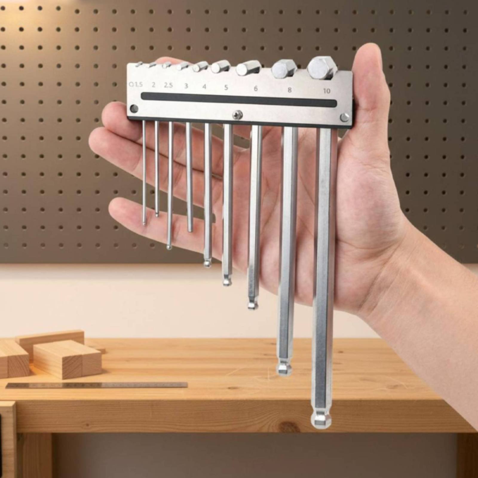 Tools In Metal Workshop - 벽걸이형 육각렌치 홀더 금속 페그보드 렌치